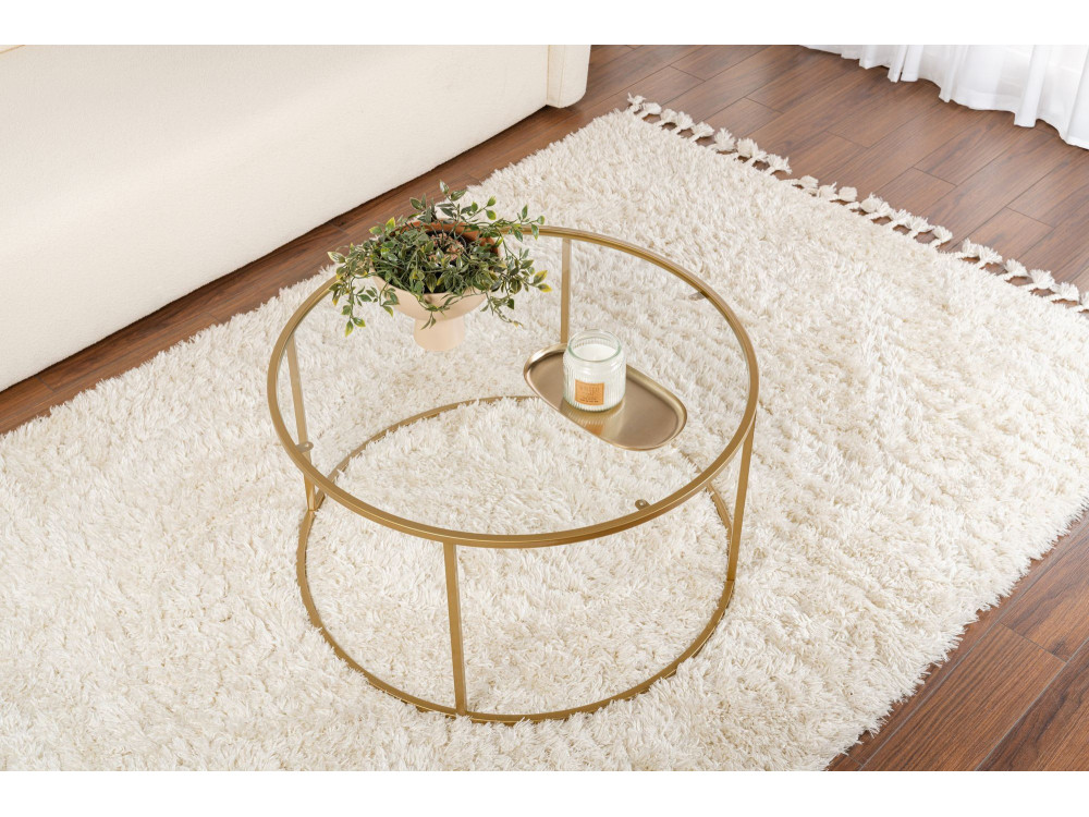 Tavolo basso in metallo "Aurum" - 80 x 80 x 43 cm - O trasparente