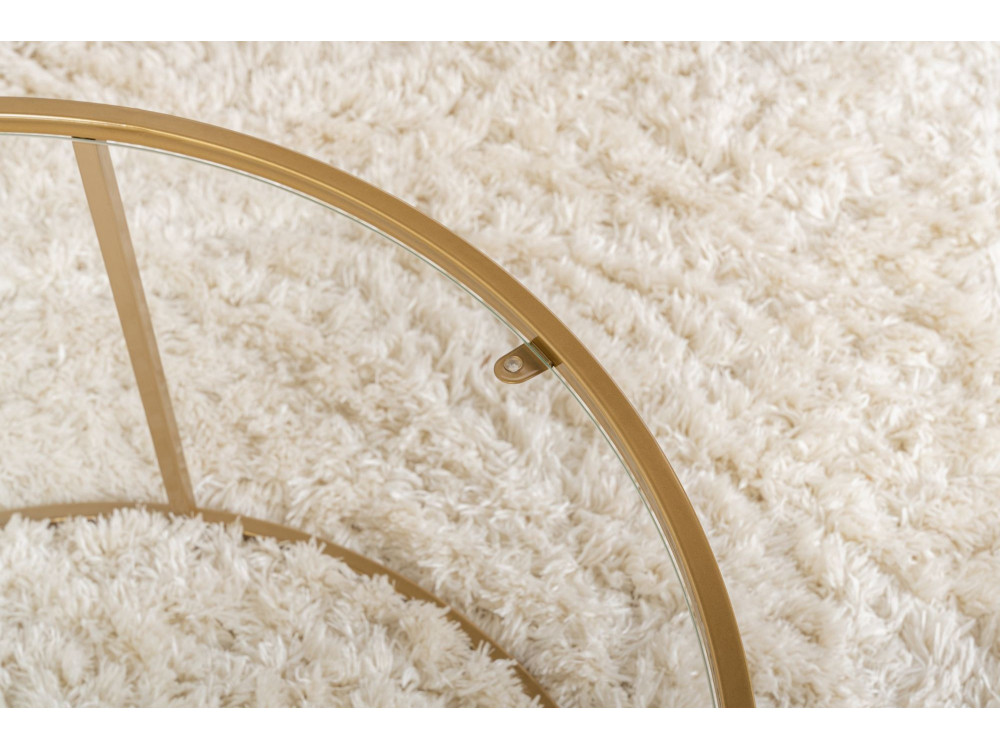 Tavolo basso in metallo "Aurum" - 80 x 80 x 43 cm - O trasparente