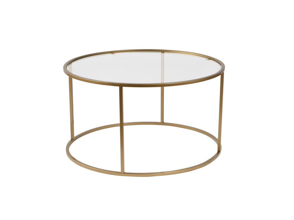 Tavolo basso in metallo "Aurum" - 80 x 80 x 43 cm - O trasparente