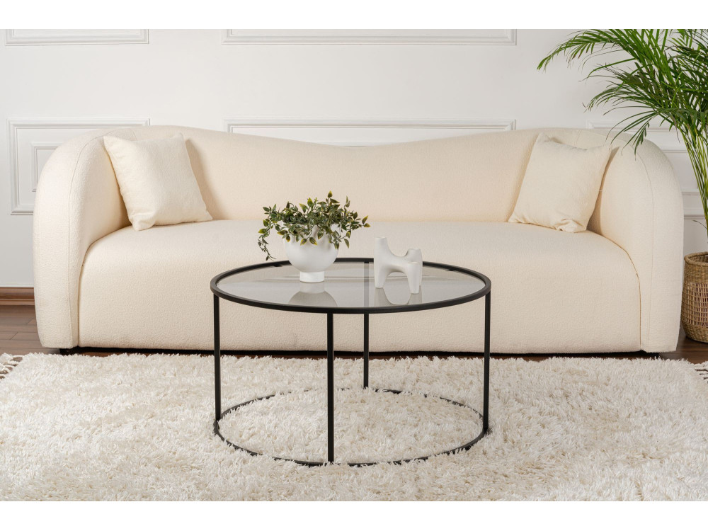 Tavolo basso in metallo "Aurum" - 80 x 80 x 43 cm - Noir Gris