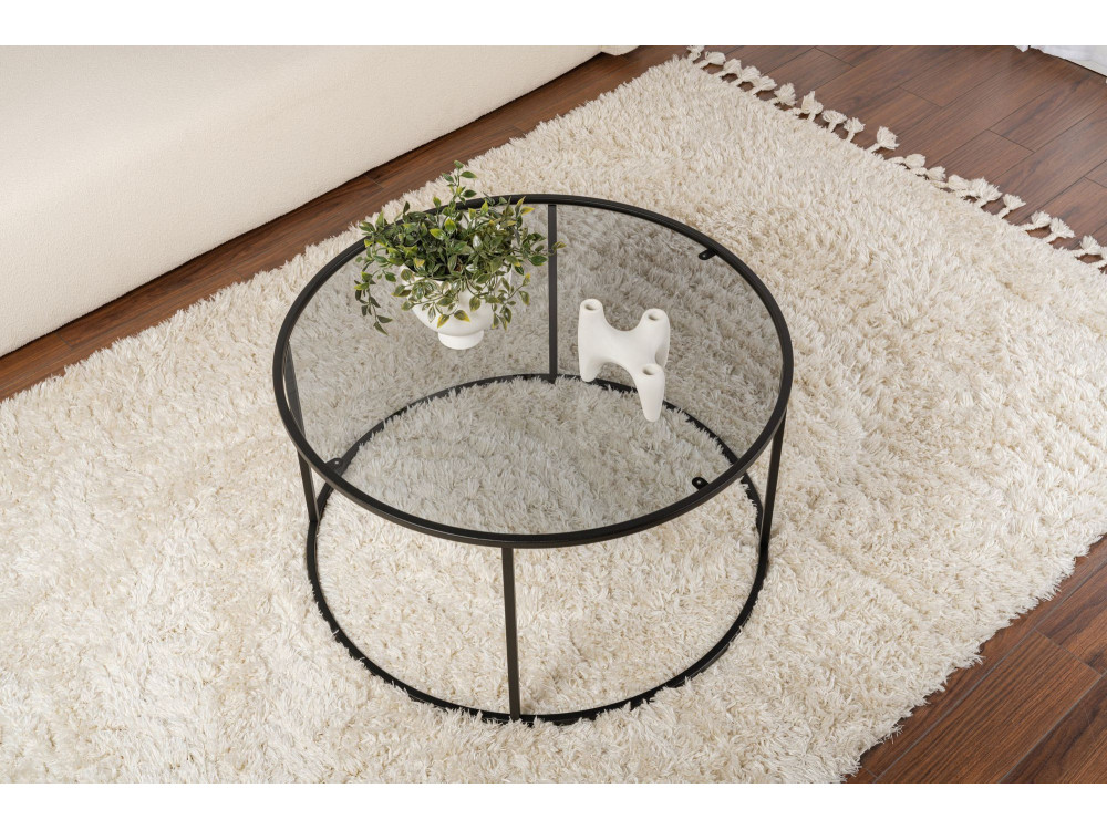 Tavolo basso in metallo "Aurum" - 80 x 80 x 43 cm - Noir Gris
