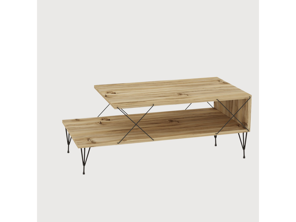 Tavolino da caffè in legno "Loire" - 100 x 50 x 40 cm - Rovere