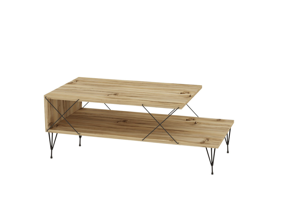 Tavolino da caffè in legno "Loire" - 100 x 50 x 40 cm - Rovere
