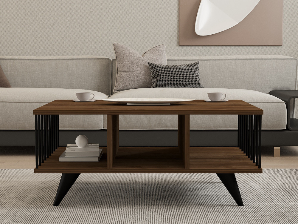Tavolino in legno "Bert" - 90 x 60 x 40 cm - Noce