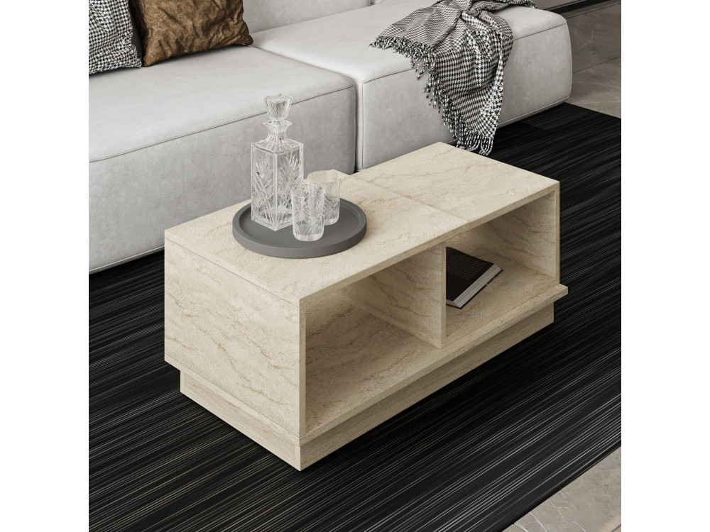 Tavolino in legno "Consept" - 90 x 45 x 36 cm - Travertino