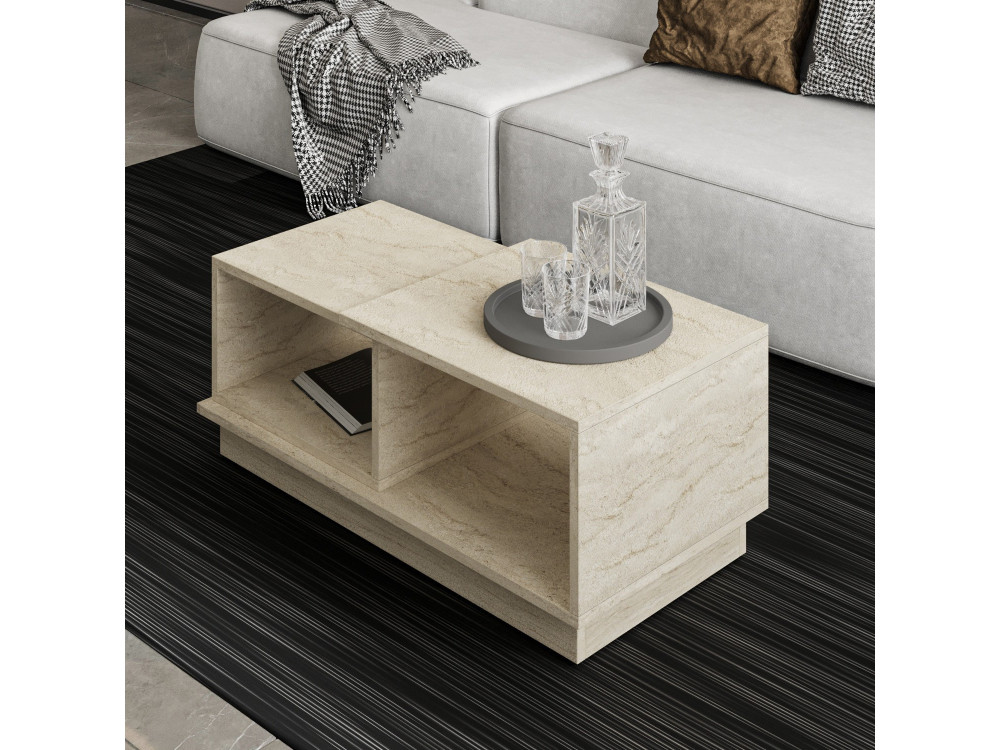 Tavolino in legno "Consept" - 90 x 45 x 36 cm - Travertino
