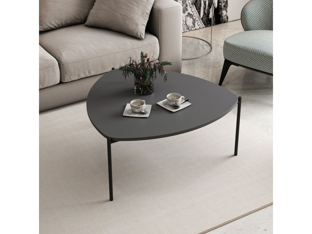 Tavolino in legno "Lenny" - 90 x 89 x 40 cm - Antracite