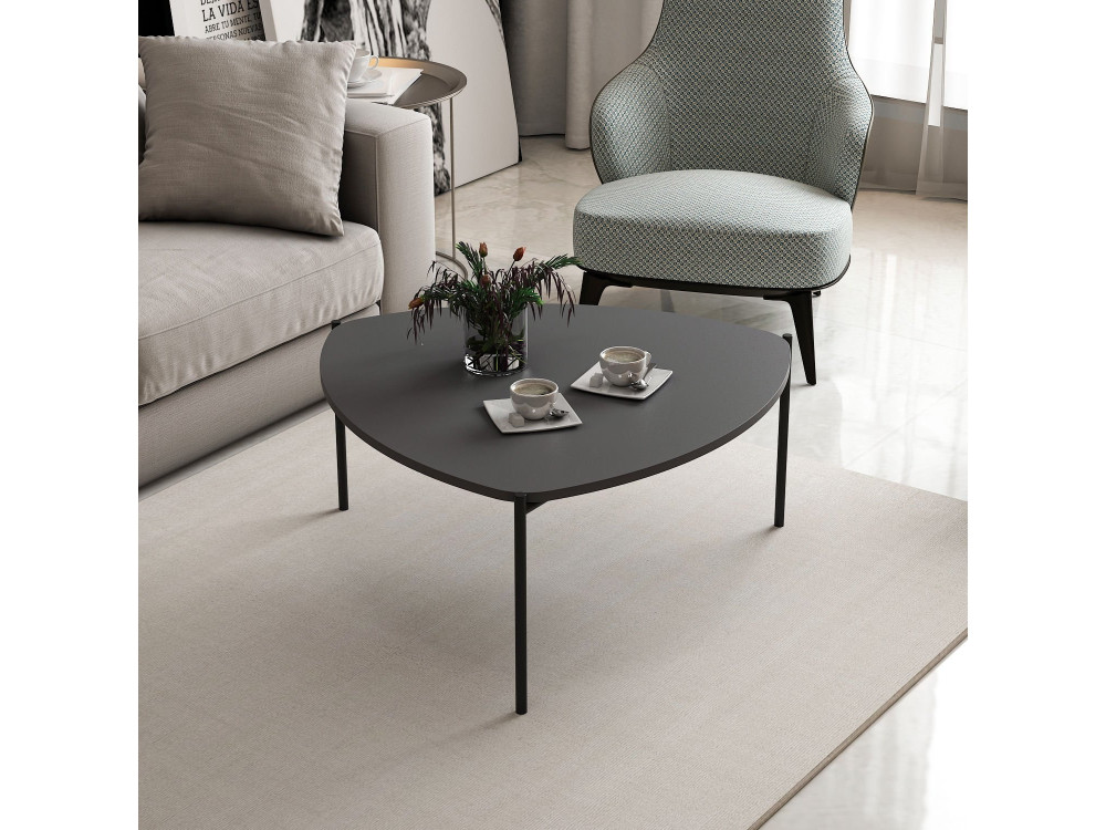 Tavolino in legno "Lenny" - 90 x 89 x 40 cm - Antracite
