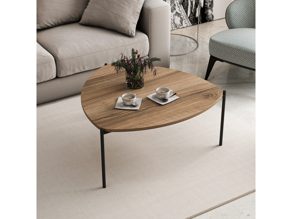 Tavolino in legno "Lenny" - 90 x 89 x 40 cm - Noce