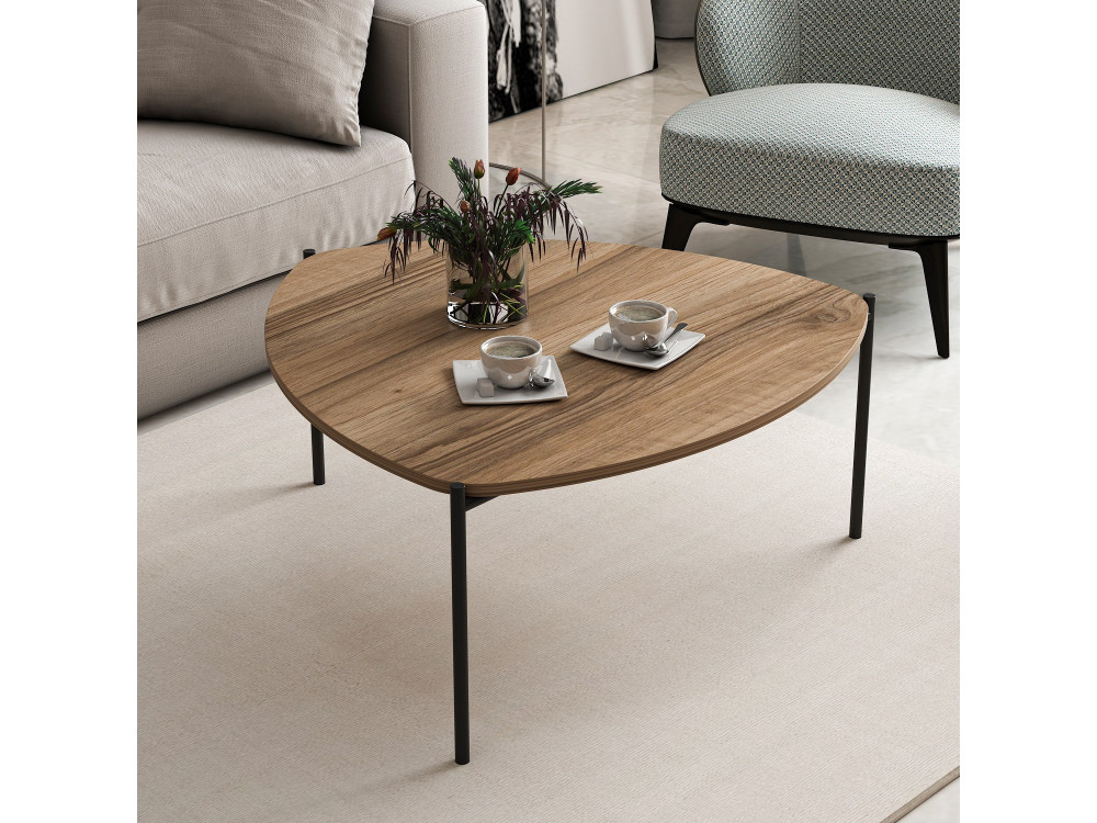 Tavolino in legno "Lenny" - 90 x 89 x 40 cm - Noce