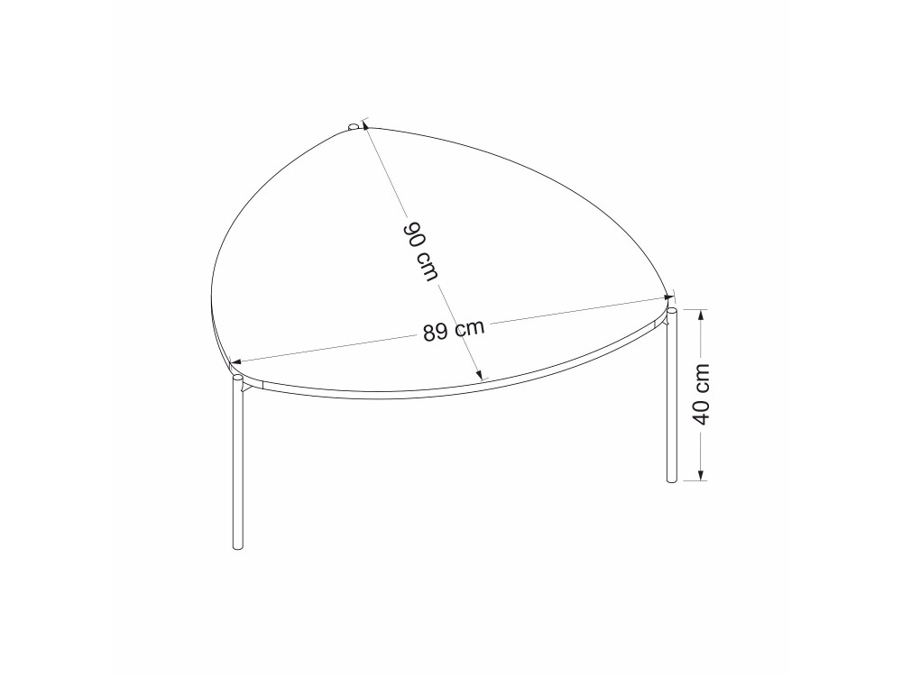 Tavolino in legno "Lenny" - 90 x 89 x 40 cm - Noce