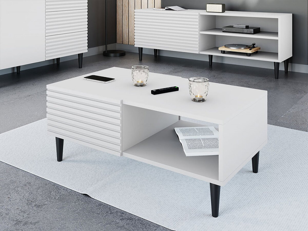 Tavolino "Nakomo" - 100 x 41 x 52 cm - Bianco