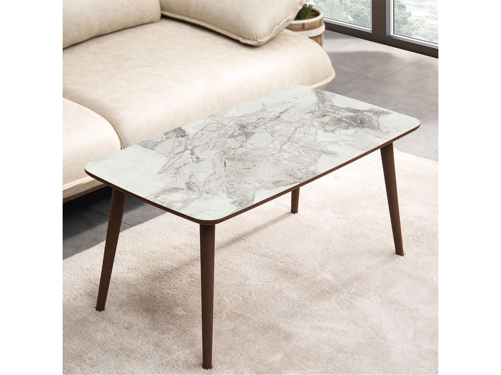 Tavolino in legno "Luci" 100 x 53 x 45 cm - Bianco