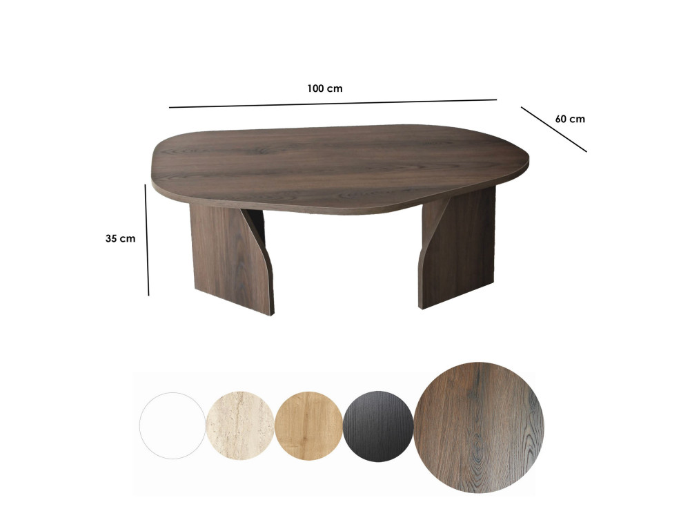 Tavolino in legno "Rock" 100 x 60 x 35 cm - Noce