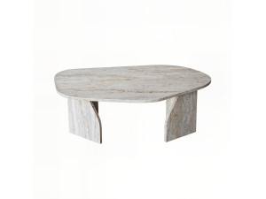Tavolino in legno "Rock" 100 x 60 x 35 cm - Travertino