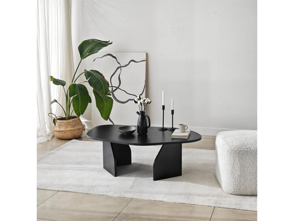 Tavolino in legno "Rock" 100 x 60 x 35 cm - Nero