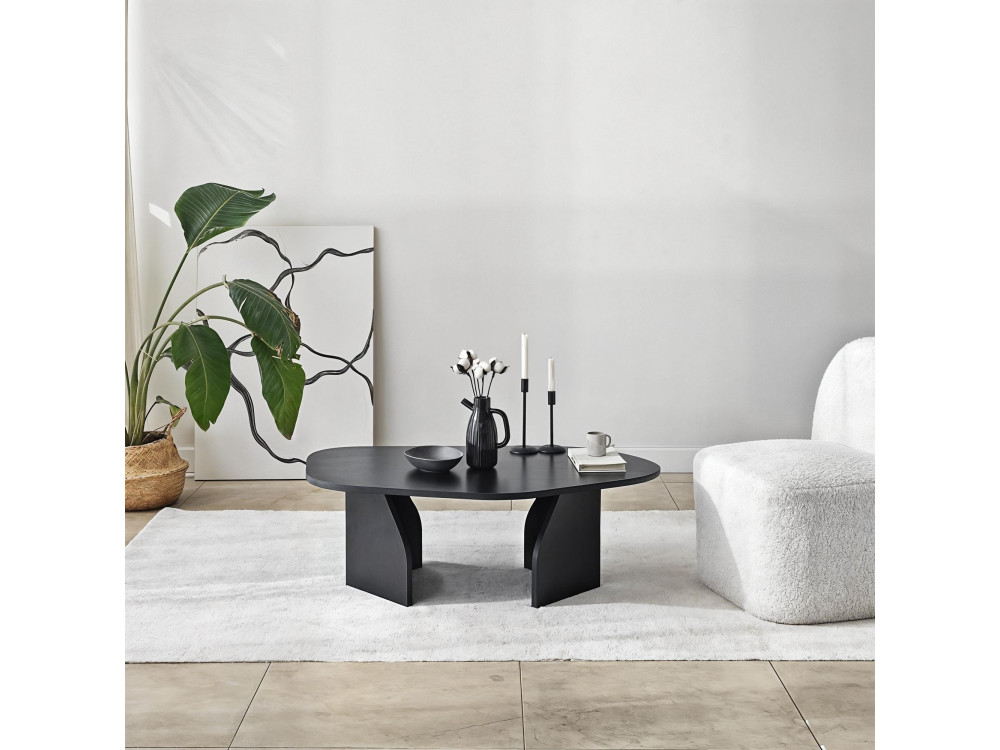 Tavolino in legno "Rock" 100 x 60 x 35 cm - Nero