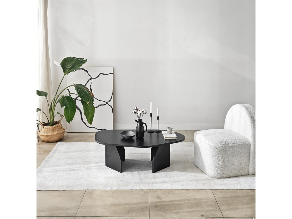 Tavolino in legno "Rock" 100 x 60 x 35 cm - Nero