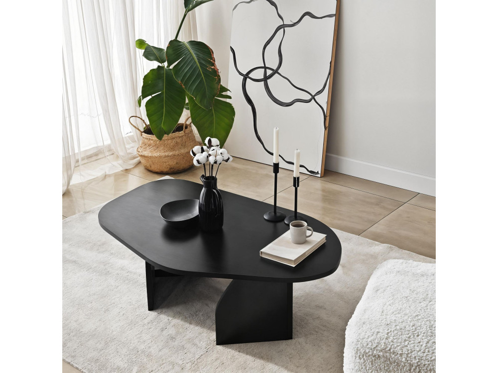 Tavolino in legno "Rock" 100 x 60 x 35 cm - Nero
