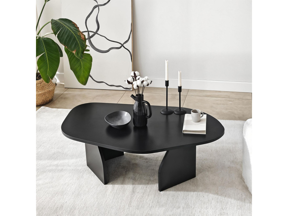 Tavolino in legno "Rock" 100 x 60 x 35 cm - Nero