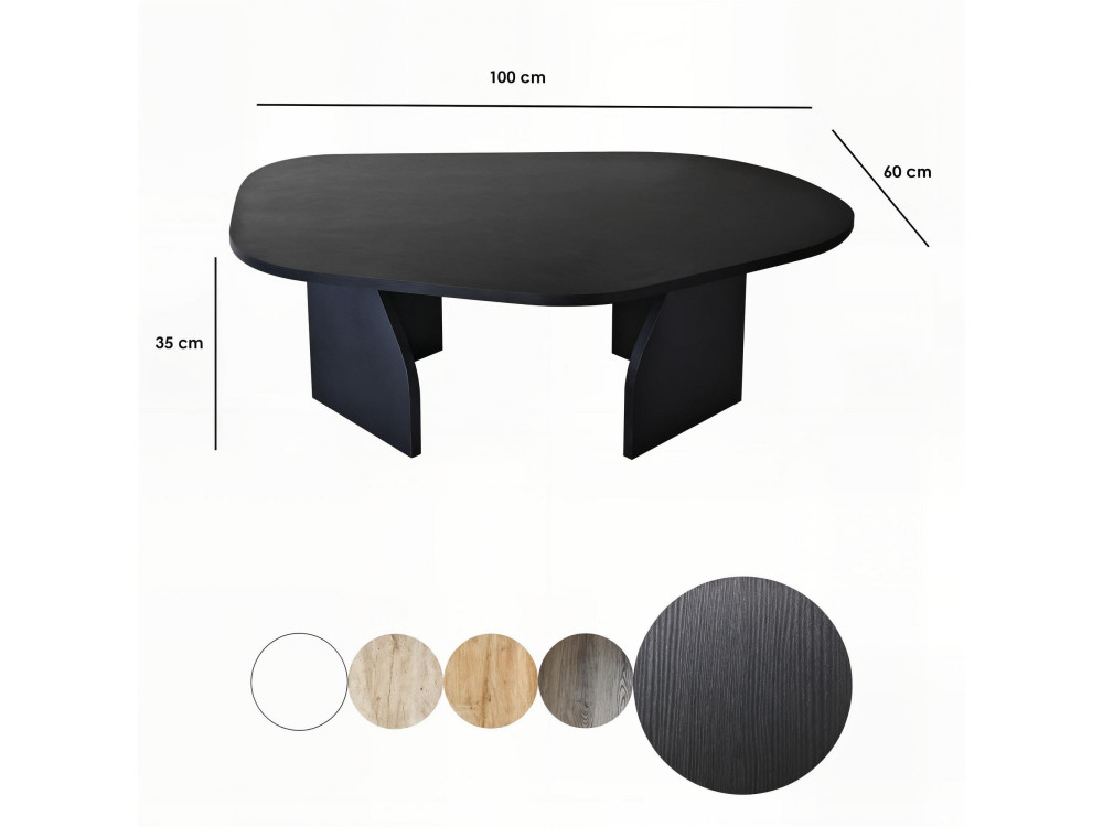 Tavolino in legno "Rock" 100 x 60 x 35 cm - Nero