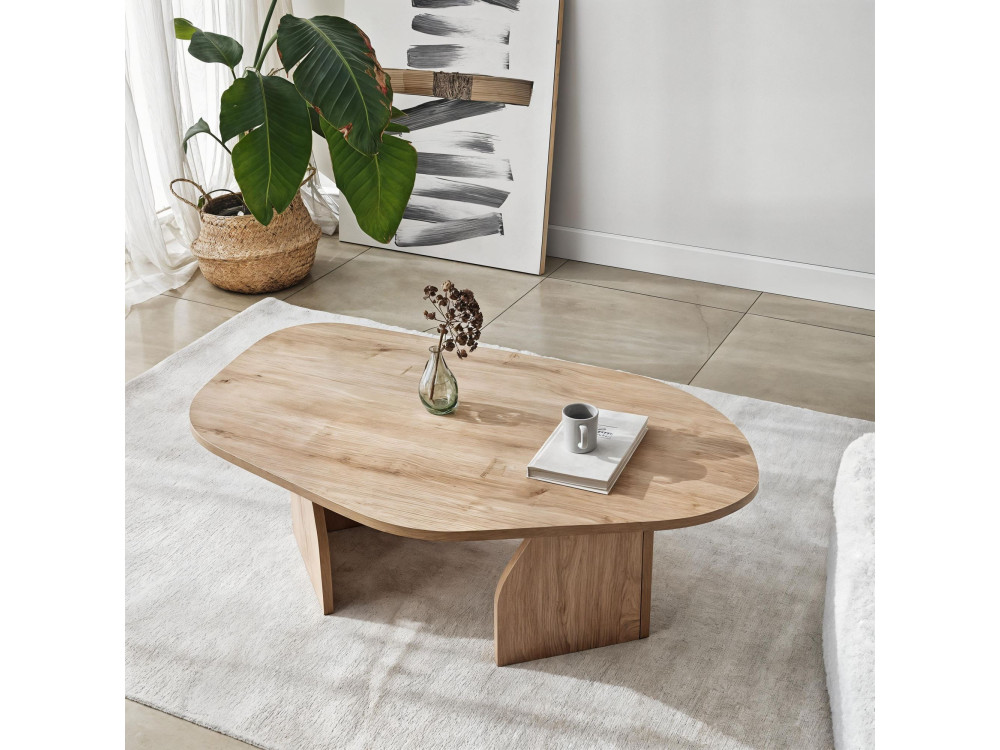 Tavolino in legno "Rock" 100 x 60 x 35 cm - Rovere zaffiro