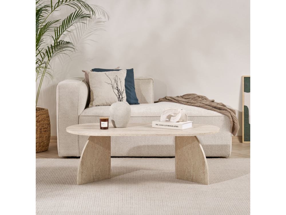 Tavolino in legno "Melina" 120 x 60 x 40 cm - Travertino