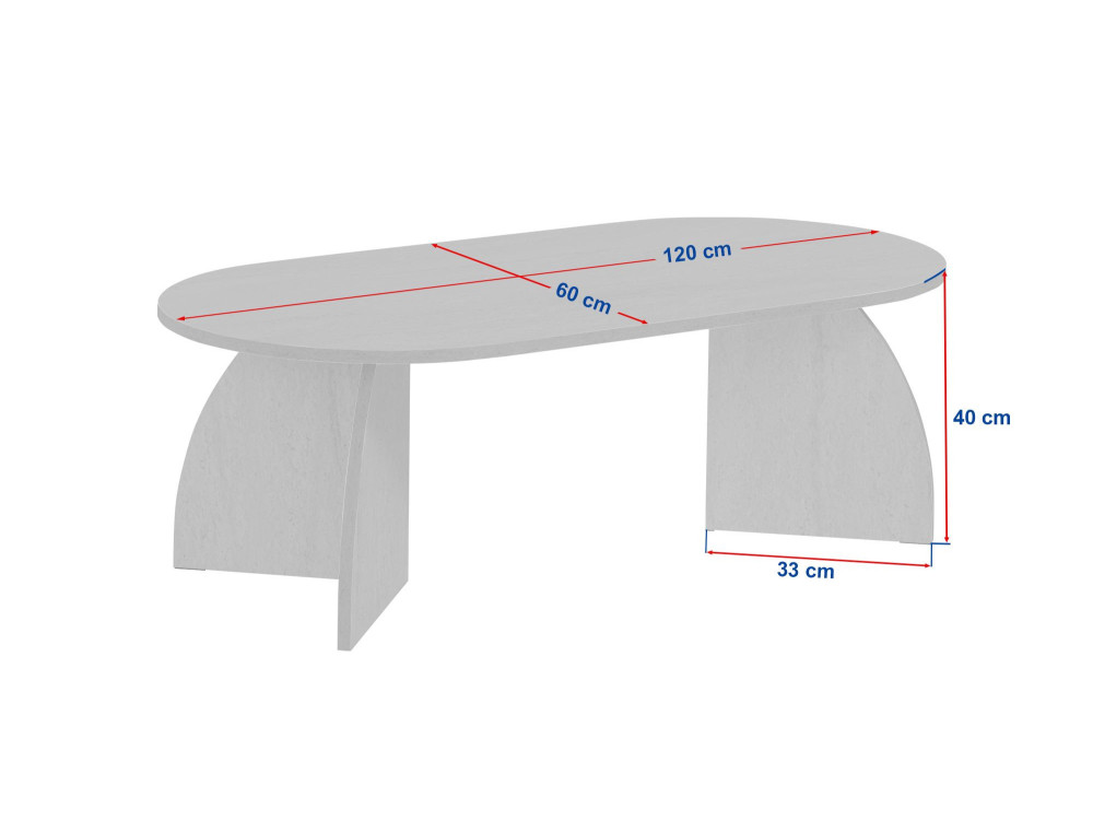 Tavolino in legno "Melina" 120 x 60 x 40 cm - Noce