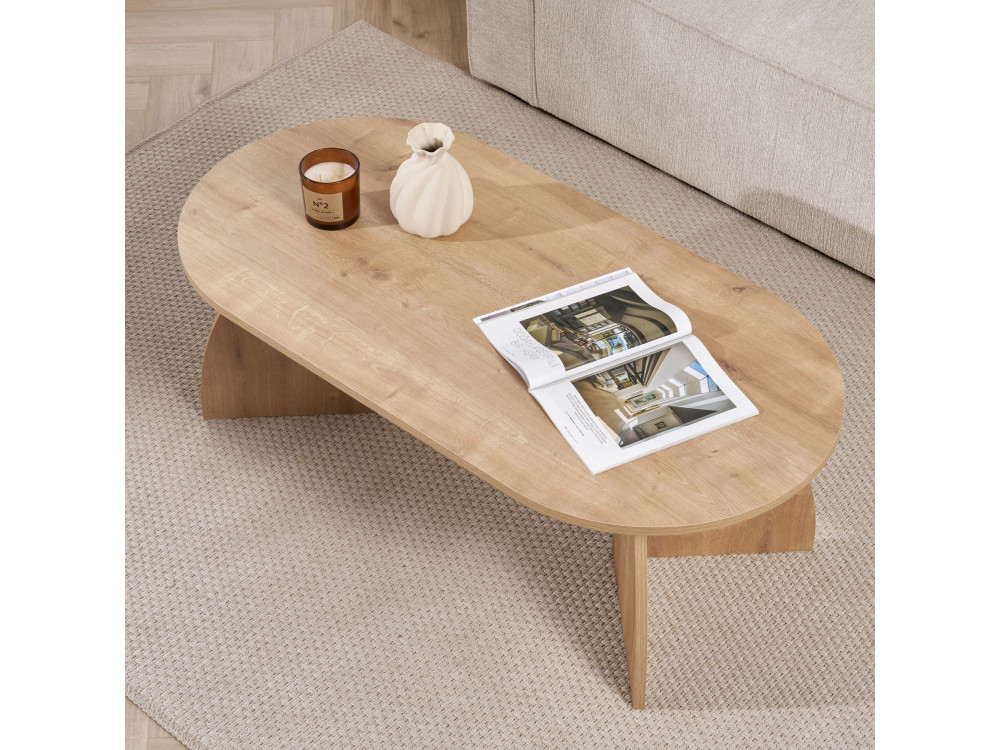 Tavolino in legno "Melina" 120 x 60 x 40 cm - Rovere zaffiro