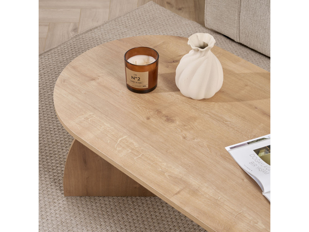Tavolino in legno "Melina" 120 x 60 x 40 cm - Rovere zaffiro