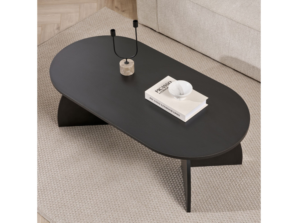 Tavolino in legno "Melina" 120 x 60 x 40 cm - Legno nero