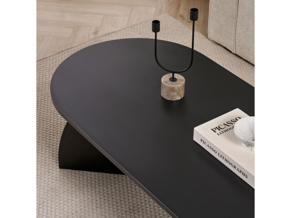 Tavolino in legno "Melina" 120 x 60 x 40 cm - Legno nero