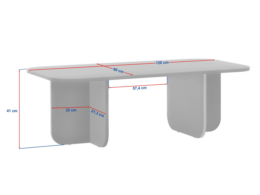 Tavolino in legno "Akira" 120 x 60 x 41 cm - Legno nero