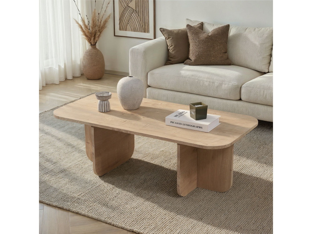 Tavolino in legno "Akira" 120 x 60 x 41 cm - Rovere zaffiro