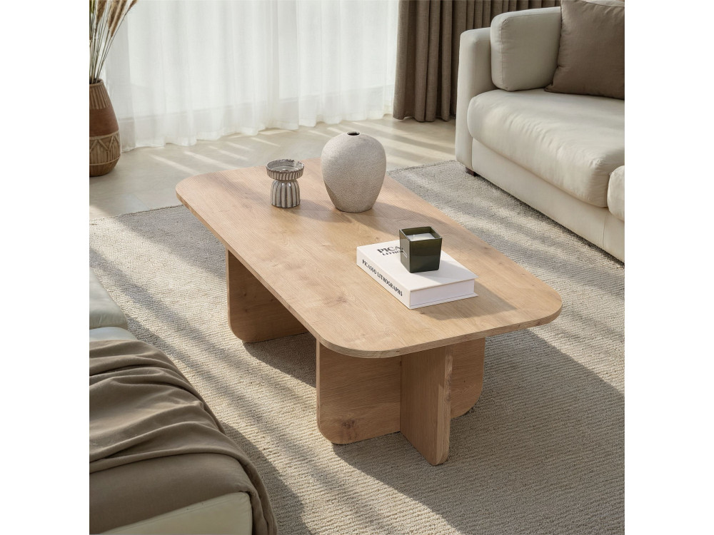 Tavolino in legno "Akira" 120 x 60 x 41 cm - Rovere zaffiro