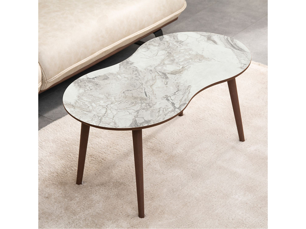 Tavolino in legno "Moon" 99 x 54 x 45 cm - Bianco