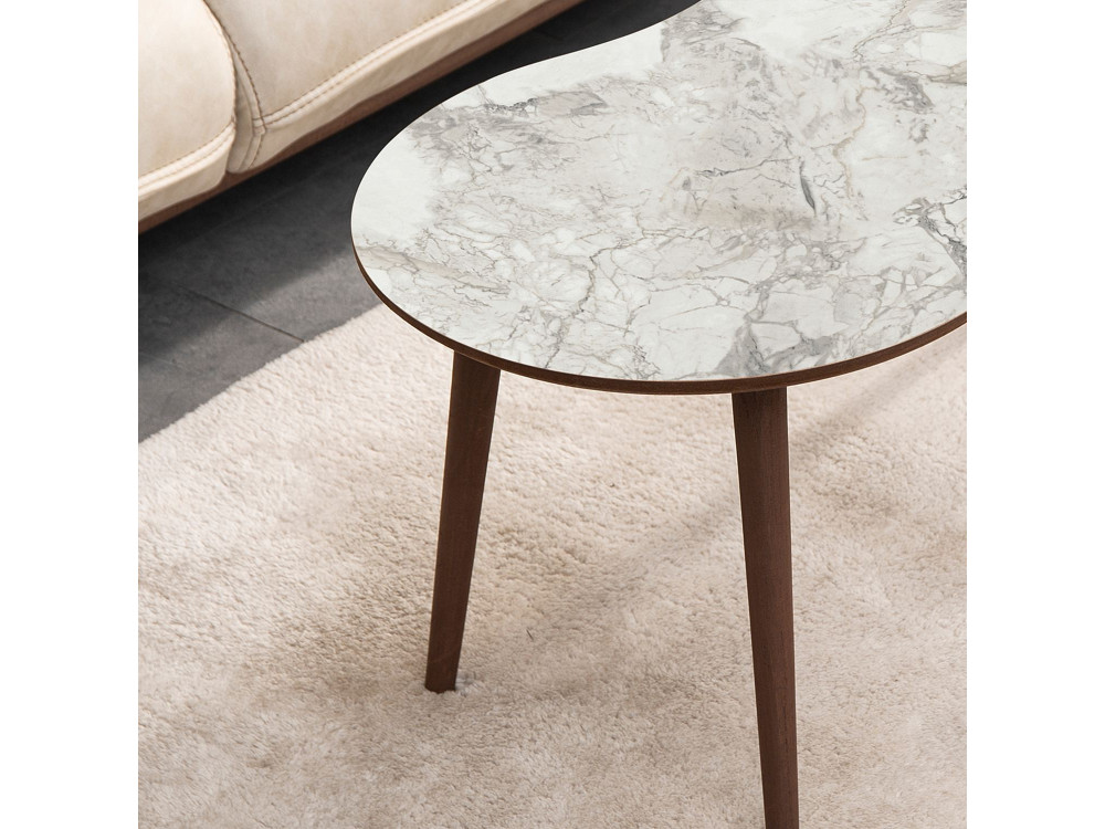Tavolino in legno "Moon" 99 x 54 x 45 cm - Bianco