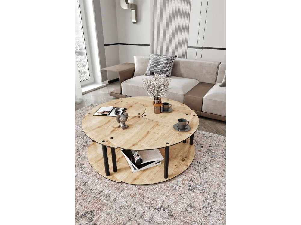 Set di tavolini in legno "Yin" 70 x 70 x 38 cm - Rovere