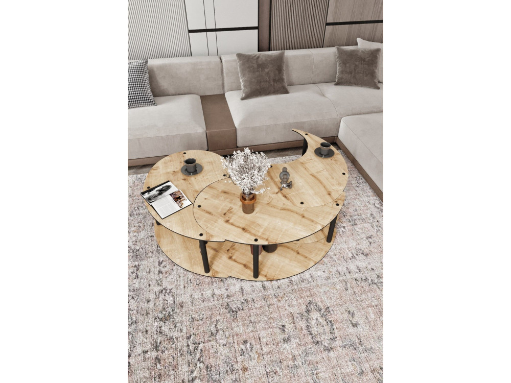 Set di tavolini in legno "Yin" 70 x 70 x 38 cm - Rovere