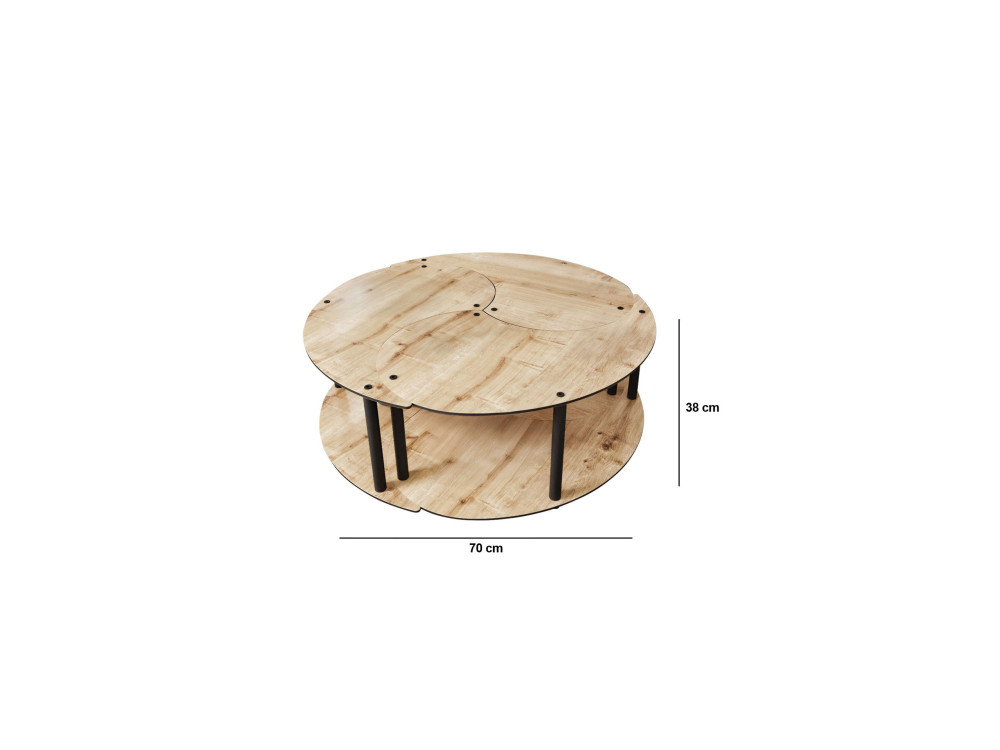Set di tavolini in legno "Yin" 70 x 70 x 38 cm - Rovere