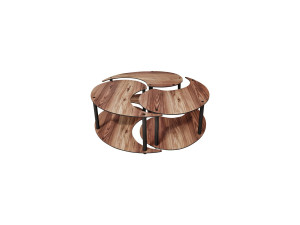 Set di tavolini in legno "Yin" 70 x 70 x 38 cm - Noce