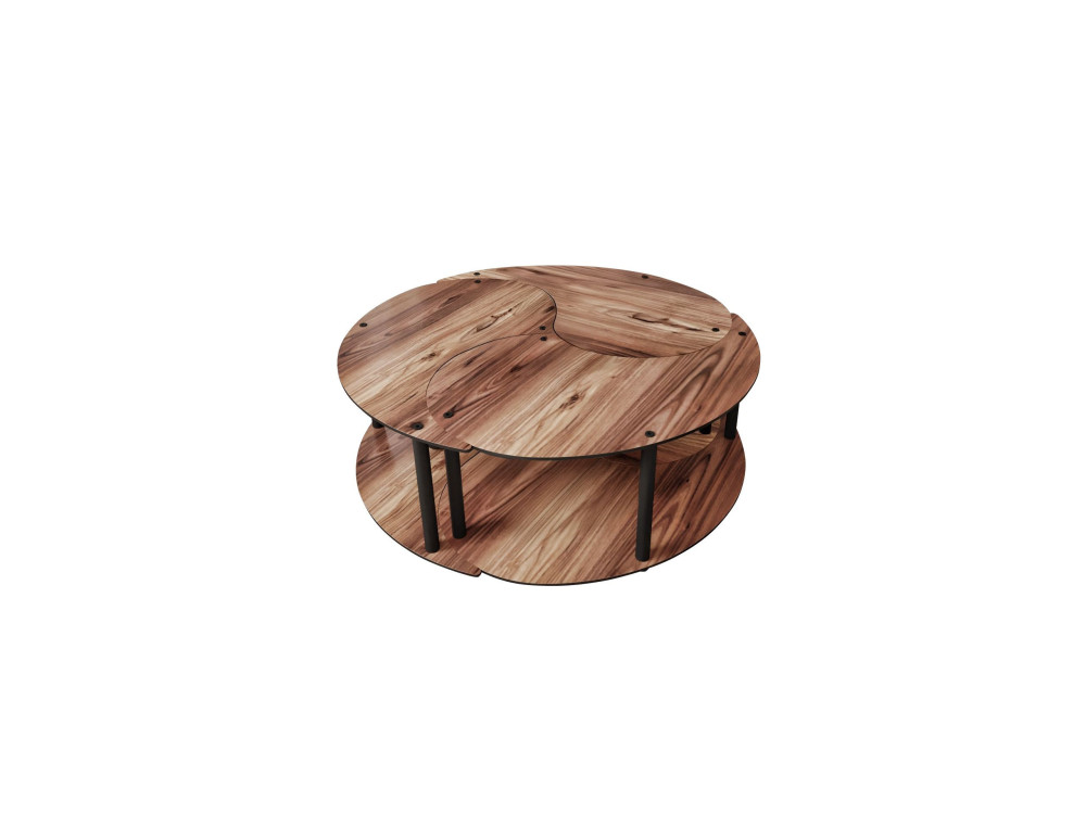 Set di tavolini in legno "Yin" 70 x 70 x 38 cm - Noce