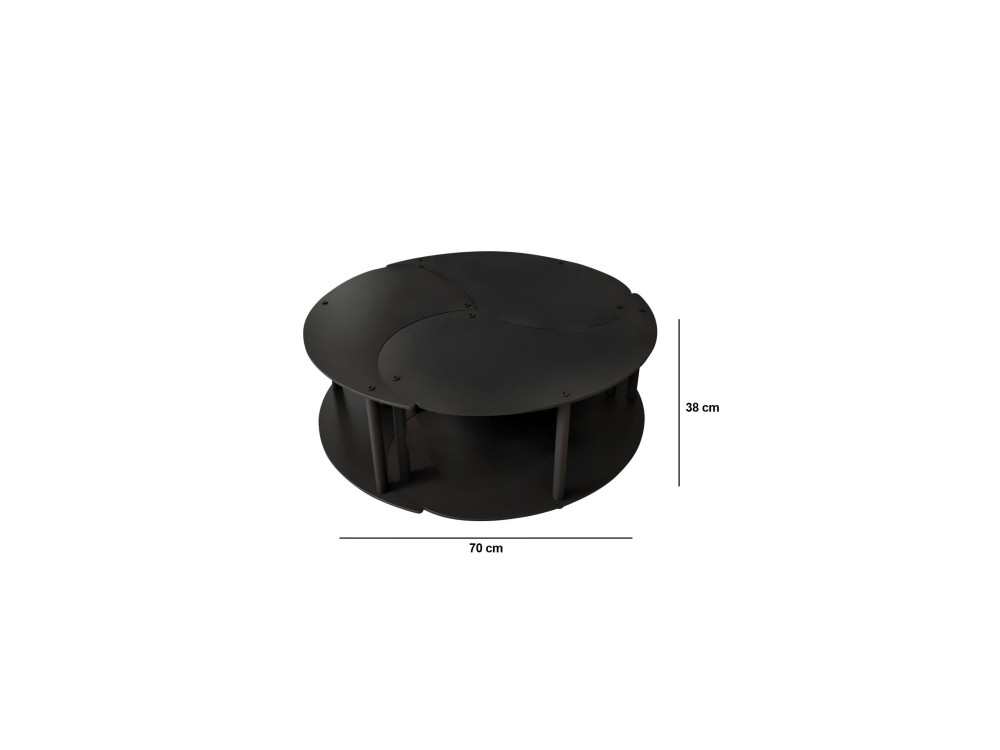 Set di tavolini in legno "Yin" 70 x 70 x 38 cm - Nero