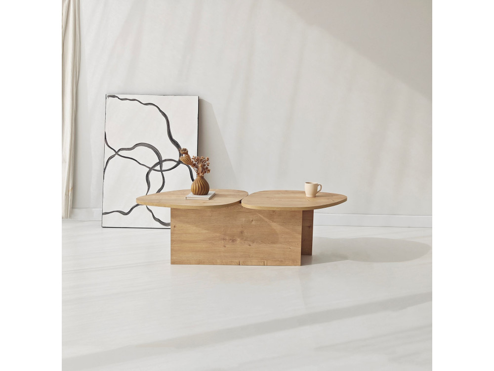Tavolino in legno "Stones" 125 x 60 x 38 cm - Rovere zaffiro