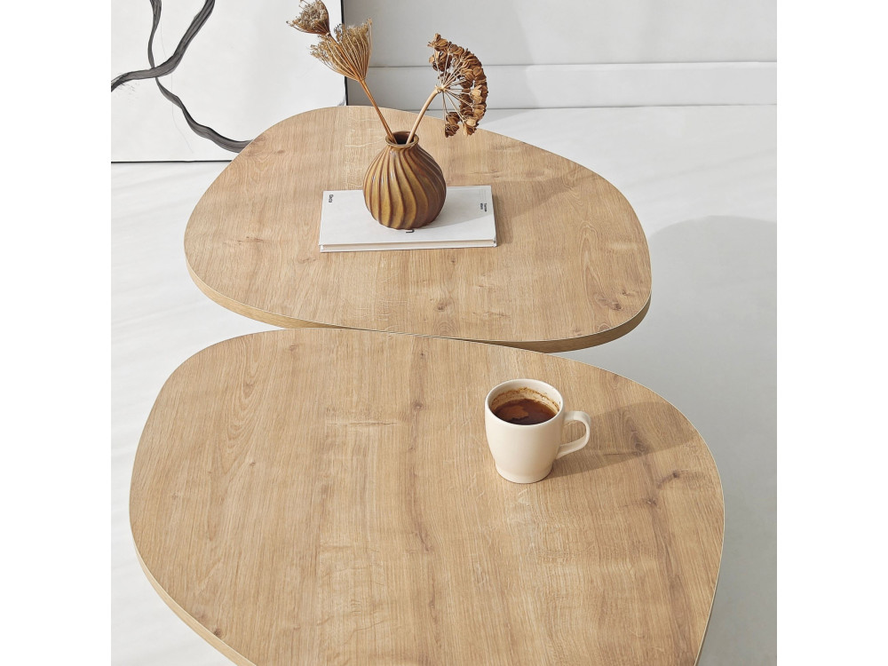 Tavolino in legno "Stones" 125 x 60 x 38 cm - Rovere zaffiro