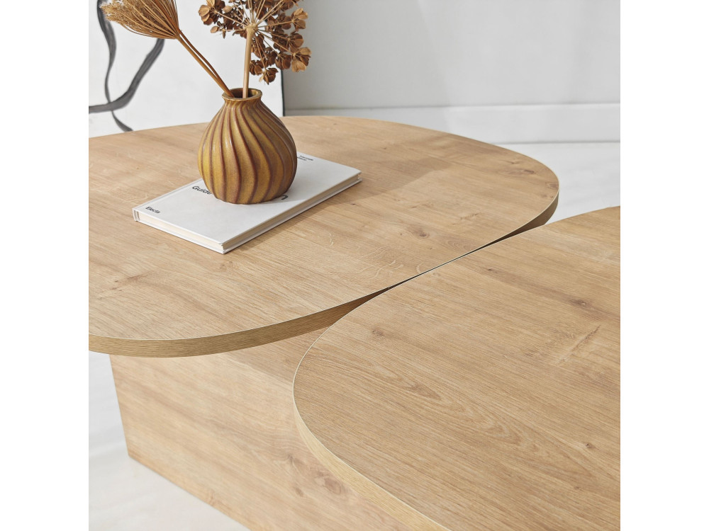 Tavolino in legno "Stones" 125 x 60 x 38 cm - Rovere zaffiro