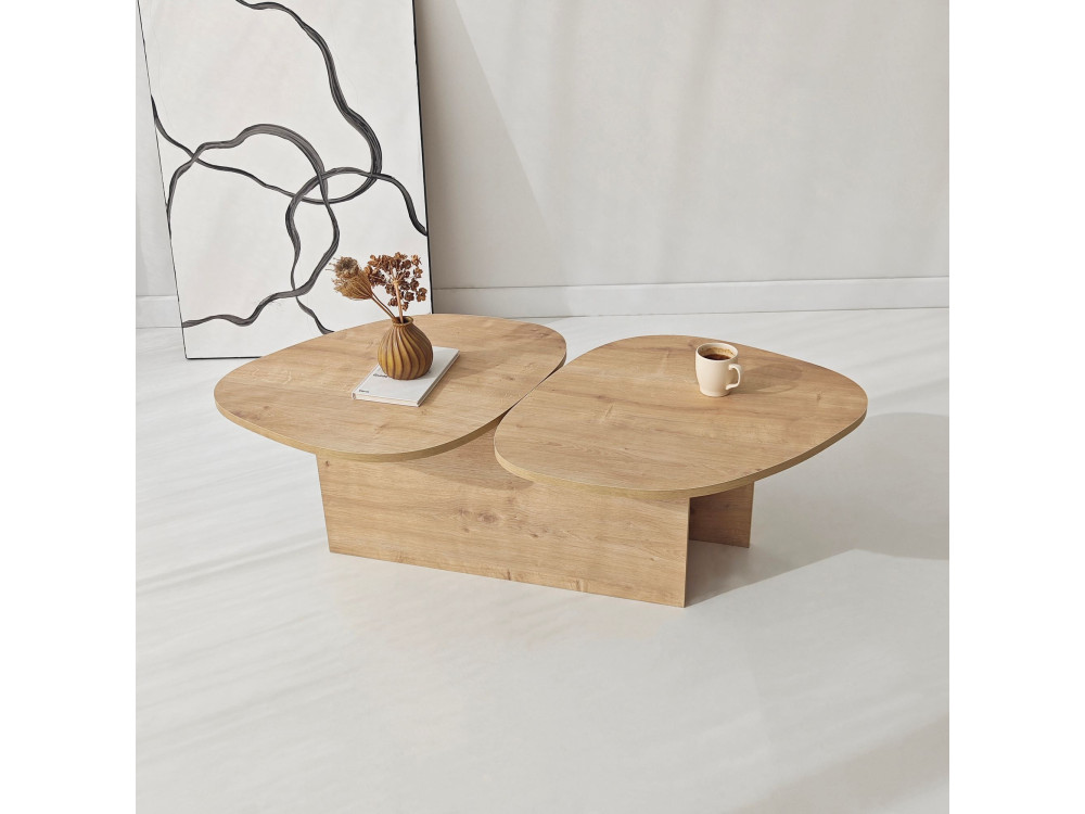Tavolino in legno "Stones" 125 x 60 x 38 cm - Rovere zaffiro