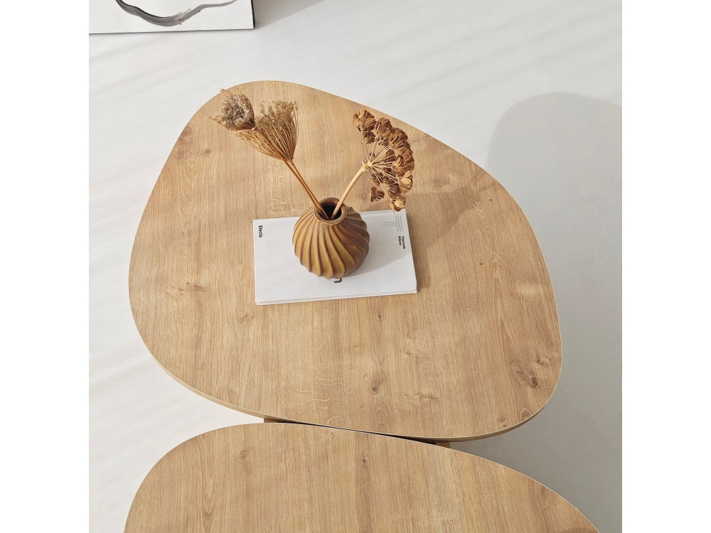 Tavolino in legno "Stones" 125 x 60 x 38 cm - Rovere zaffiro