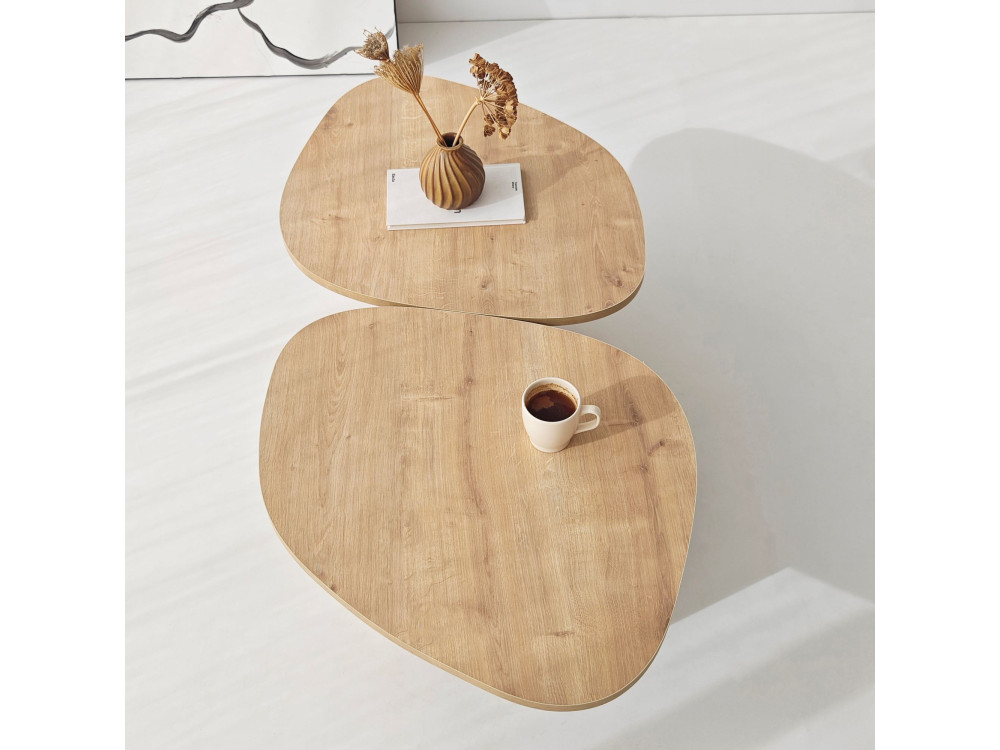 Tavolino in legno "Stones" 125 x 60 x 38 cm - Rovere zaffiro