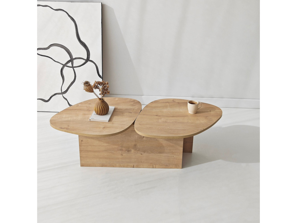 Tavolino in legno "Stones" 125 x 60 x 38 cm - Rovere zaffiro